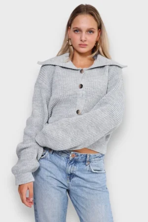 Meet Me There Gilets Et Pulls*Cardigan Gris