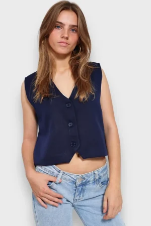 Meet Me There Hauts*Gilet "Charm" Marine