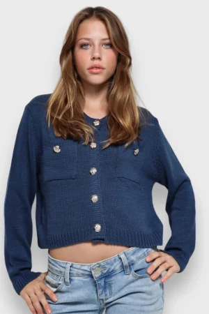 Meet Me There Gilets Et Pulls*Gilet "Grace" Marine