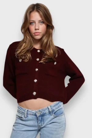 Meet Me There Gilets Et Pulls*Gilet "Grace" Rouge