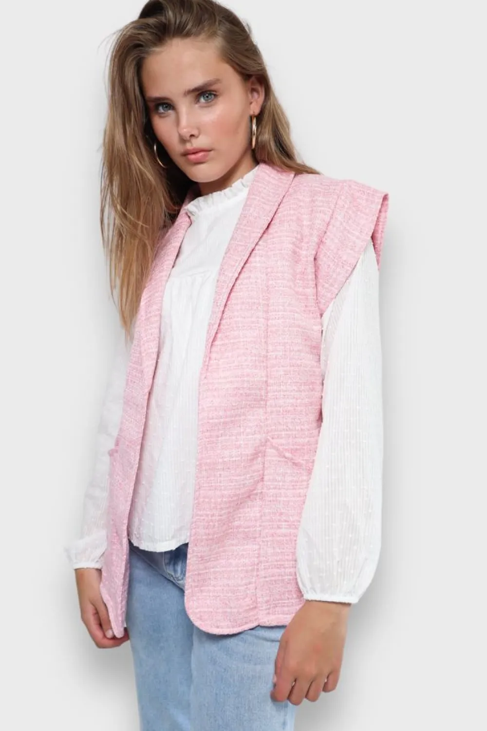Meet Me There Habits*Gilet "Tweed" Rose