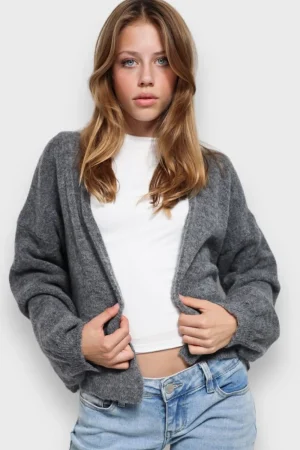 Meet Me There Gilets Et Pulls*Gilet "Willow" Gris