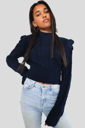 Meet Me There Gilets Et Pulls*Pull "Broderie" Marine