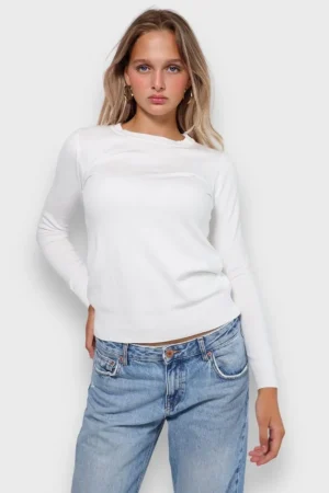 Meet Me There Gilets Et Pulls*Pull "Essentiel" Blanc