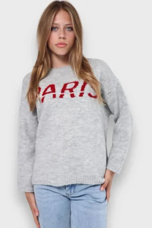 Meet Me There Gilets Et Pulls*Pull "Paris" Gris