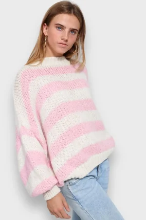 Meet Me There Gilets Et Pulls*Pull "Raye" Rose Bebe