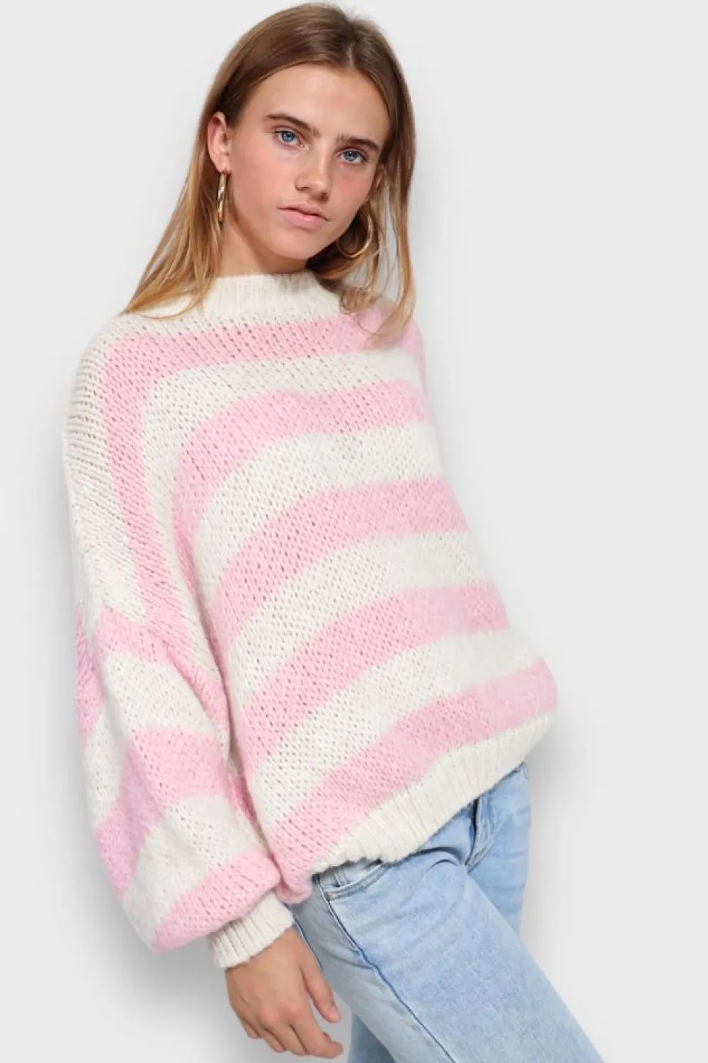 Meet Me There Gilets Et Pulls*Pull "Raye" Rose Bebe