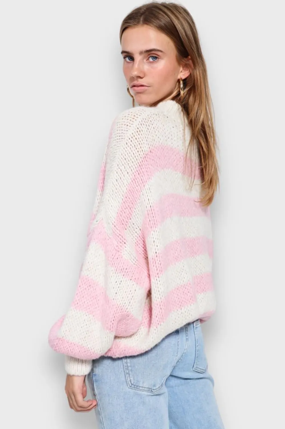 Meet Me There Gilets Et Pulls*Pull "Raye" Rose Bebe
