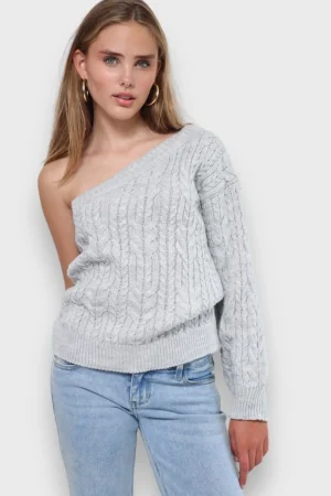 Meet Me There Gilets Et Pulls*Pull "Une Manche" Gris