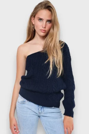 Meet Me There Gilets Et Pulls*Pull "Une Manche" Marine