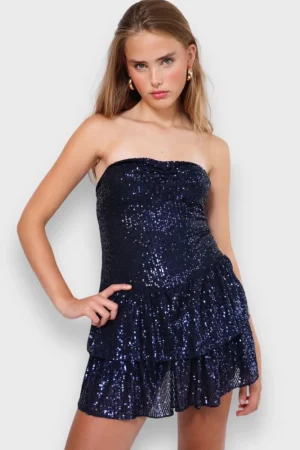 Meet Me There Robes*Robe "Soiree Pailletee" Marine