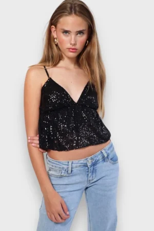 Meet Me There Hauts*Top "Sparkle" Noir